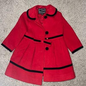 Toddler girls red Rothschild pea coat